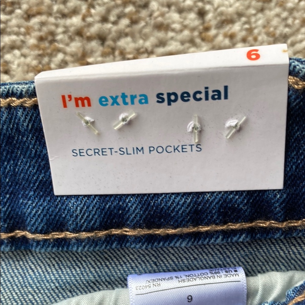 Old Navy NWT High Rise Button Front Blue Secret-Slim Pockets Denim Mini Skirt. 6 - Picture 5 of 11